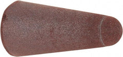 Made in USA - 1" Max Diam x 2" Long, Taper, Rubberized Point - Fine Grade, Silicon Carbide, 1/4" Arbor Hole, Unmounted - Benchmark Tooling