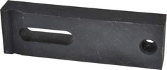 Gibraltar - 3/8" Stud, Medium Carbon Steel, Strap Clamp - 1" Travel, 4" OAL x 1-1/4" Wide x 5/8" High, Black Oxide Finish, Radius Nose - Benchmark Tooling