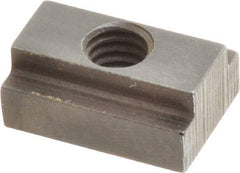 Gibraltar - 5/16-18 Tapped Through T Slot Nut - 3/8" Slot Width, 5/8 x 1/4" Base Width x Height, 7/8 x 3/8" OAL x Height - Benchmark Tooling