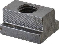 Gibraltar - 3/8-16 Tapped Through T Slot Nut - 7/16" Slot Width, 11/16 x 7/32" Base Width x Height, 7/8 x 1/2" OAL x Height - Benchmark Tooling