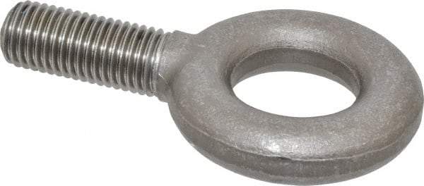 Gibraltar - 9,000 Lb Capacity, Steel, 1-8 Thread, Fixed Lifting Eye Bolt - Fully Threaded, 2-1/2" Shank, 2-1/2" Thread Length, No Shoulder - Benchmark Tooling