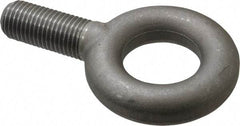 Gibraltar - 15,000 Lb Capacity, Steel, 1-1/4 - 7 Thread, Fixed Lifting Eye Bolt - Fully Threaded, 3" Shank, 3" Thread Length, No Shoulder - Benchmark Tooling