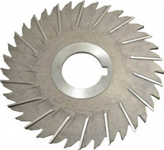 Made in USA - 5" Blade Diam x 1/8" Blade Thickness, 1-1/4" Hole, 36 Teeth, High Speed Steel Side Chip Saw - Staggered Tooth, Arbor Connection, Right Hand Cut, Uncoated - Benchmark Tooling