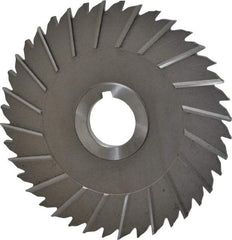 Made in USA - 6" Blade Diam x 1/4" Blade Thickness, 1-1/4" Hole, 40 Teeth, High Speed Steel Side Chip Saw - Staggered Tooth, Arbor Connection, Right Hand Cut, Uncoated - Benchmark Tooling