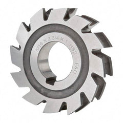 Made in USA - 5/32" Radius, 5/16" Circle Diam, 2-3/4" Diam x 0.572" Wide Cut, High Speed Steel Concave Radius Cutter - 2-3/4" OAL, Arbor Connection, Uncoated, Form Relieved, 10 Teeth - Benchmark Tooling