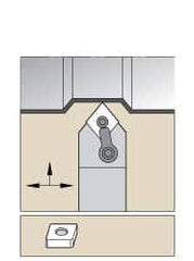Kennametal - MCMN, Neutral Cut, 0° Lead Angle, 1-1/2" Shank Height x 1-1/2" Shank Width, Negative Rake Indexable Turning Toolholder - 7" OAL, CN..64. Insert Compatibility, Series Kenloc - Benchmark Tooling