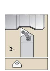 Kennametal - MTAN, Right Hand Cut, 3° Lead Angle, 1" Shank Height x 1" Shank Width, Negative Rake Indexable Turning Toolholder - 6" OAL, TN..33. Insert Compatibility, Series Kenloc - Benchmark Tooling