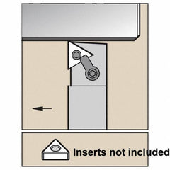 Kennametal - MTAN, Right Hand Cut, 3° Lead Angle, 1" Shank Height x 1" Shank Width, Negative Rake Indexable Turning Toolholder - 6" OAL, TN..43. Insert Compatibility, Series Kenloc - Benchmark Tooling