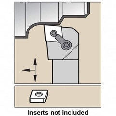Kennametal - MCLN, Right Hand Cut, 5° Lead Angle, 1-1/2" Shank Height x 1-1/2" Shank Width, Negative Rake Indexable Turning Toolholder - 7" OAL, CN..86. Insert Compatibility, Series Kenloc - Benchmark Tooling