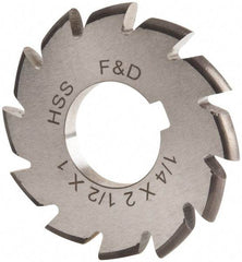 Made in USA - 1/8" Radius, 1/4" Circle Diam, 2-1/2" Cutter Diam, Arbor Connection, Convex Radius Cutter - High Speed Steel, Uncoated, Form Relieved, 12 Teeth - Benchmark Tooling