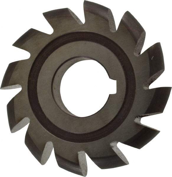 Made in USA - 1/4" Radius, 1" Circle Diam, 3" Cutter Diam, Arbor Connection, Convex Radius Cutter - High Speed Steel, Uncoated, Form Relieved, 12 Teeth - Benchmark Tooling