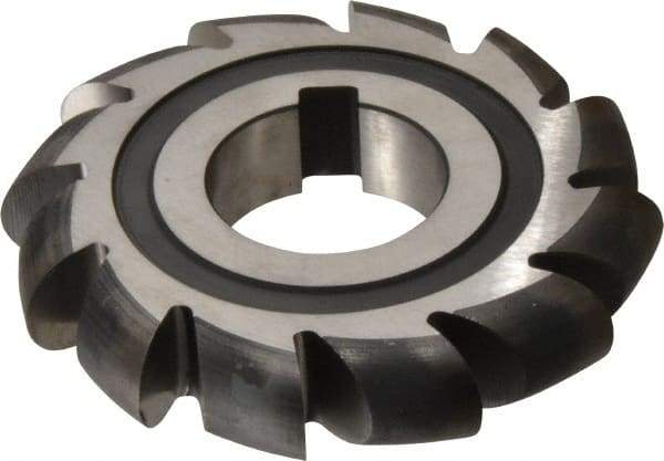 Made in USA - 5/16" Radius, 5/8" Circle Diam, 3-1/2" Cutter Diam, Arbor Connection, Convex Radius Cutter - High Speed Steel, Uncoated, Form Relieved, 12 Teeth - Benchmark Tooling