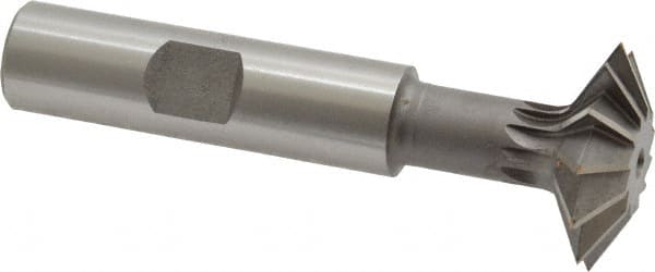 Made in USA - 1° 1" Cut Diam, 5/16" Cut Width, 1/2" Shank, High Speed Steel Double-Angle Cutter - Benchmark Tooling