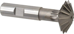 Made in USA - 1-1/2° 1-1/2" Cut Diam, 1/2" Cut Width, 5/8" Shank, High Speed Steel Double-Angle Cutter - Benchmark Tooling