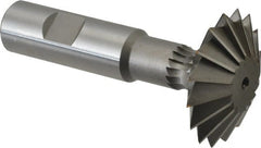 Made in USA - 1-7/8° 1-7/8" Cut Diam, 5/8" Cut Width, 3/4" Shank, High Speed Steel Double-Angle Cutter - Benchmark Tooling