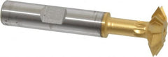 Made in USA - 3/4° 3/4" Cut Diam, 3/16" Cut Width, 3/8" Shank, High Speed Steel Double-Angle Cutter - Benchmark Tooling