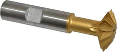 Made in USA - 1° 1" Cut Diam, 5/16" Cut Width, 1/2" Shank, High Speed Steel Double-Angle Cutter - Benchmark Tooling