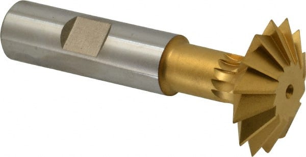 Made in USA - 1-3/8° 1-3/8" Cut Diam, 7/16" Cut Width, 5/8" Shank, High Speed Steel Double-Angle Cutter - Benchmark Tooling