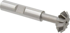 Made in USA - 3/4° 3/4" Cut Diam, 1/4" Cut Width, 3/8" Shank, High Speed Steel Double-Angle Cutter - Benchmark Tooling