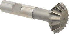 Made in USA - 1-1/2° 1-1/2" Cut Diam, 9/16" Cut Width, 5/8" Shank, High Speed Steel Double-Angle Cutter - Benchmark Tooling