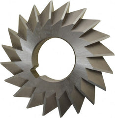 Made in USA - 2-3/4° 2-3/4" Cut Diam, 1/2" Cut Width, 1" Arbor, High Speed Steel Double-Angle Cutter - Benchmark Tooling