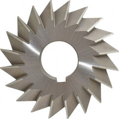 Made in USA - 4° 4" Cut Diam, 3/4" Cut Width, 1-1/4" Arbor, High Speed Steel Double-Angle Cutter - Benchmark Tooling