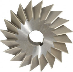 Made in USA - 6° 6" Cut Diam, 1-1/2" Cut Width, 1-1/4" Arbor, High Speed Steel Double-Angle Cutter - Benchmark Tooling