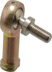 Alinabal - 1/4" ID, 3/4" Max OD, 1,650 Lb Max Static Cap, Spherical Rod End - 1/4-28 LH, 3/8" Shank Diam, 3/4" Shank Length, Steel with Molded Nyloy Raceway - Benchmark Tooling