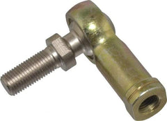 Alinabal - 3/8" ID, 1" Max OD, 3,250 Lb Max Static Cap, Spherical Rod End - 3/8-24 LH, 9/16" Shank Diam, 15/16" Shank Length, Steel with Molded Nyloy Raceway - Benchmark Tooling