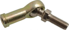 Alinabal - 7/16" ID, 1-1/8" Max OD, 3,800 Lb Max Static Cap, Spherical Rod End - 7/16-20 LH, 5/8" Shank Diam, 1-1/16" Shank Length, Steel with Molded Nyloy Raceway - Benchmark Tooling