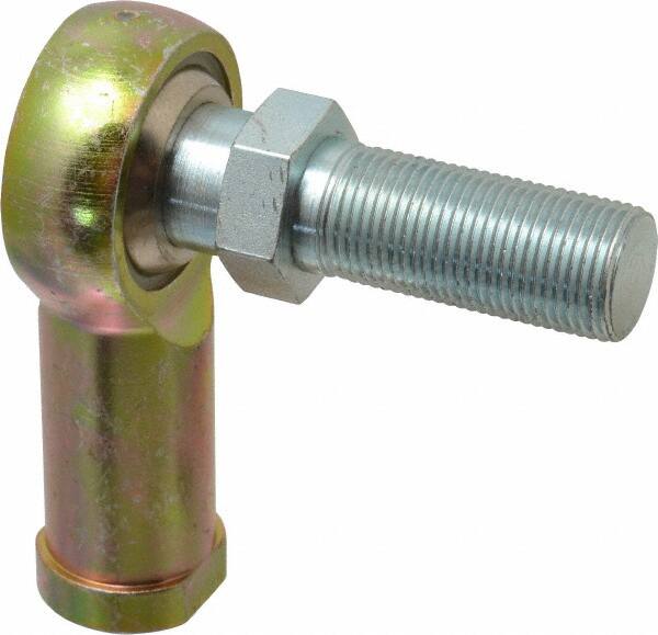 Alinabal - 3/4" ID, 1-3/4" Max OD, 9,000 Lb Max Static Cap, Spherical Rod End - 3/4-16 RH, 1" Shank Diam, 1-3/4" Shank Length, Steel with Molded Nyloy Raceway - Benchmark Tooling