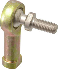 Alinabal - 1/4" ID, 3/4" Max OD, 1,650 Lb Max Static Cap, Spherical Rod End - 1/4-28 RH, 3/8" Shank Diam, 3/4" Shank Length, Steel with Molded Nyloy Raceway - Benchmark Tooling