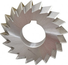 Made in USA - 2-3/4° 2-3/4" Cut Diam, 1/2" Cut Width, 1" Arbor, High Speed Steel Double-Angle Cutter - Benchmark Tooling