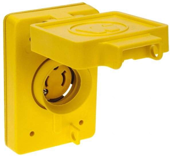 Value Collection - 125 VAC, 15 Amp, L1-15R NEMA, Ungrounded Receptacle - 2 Poles, 2 Wire, Female End, Yellow - Benchmark Tooling