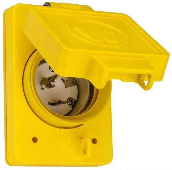 Value Collection - 250 VAC, 20 Amp, L6-20P NEMA, Ungrounded Receptacle - 2 Poles, 3 Wire, Male End, Yellow - Benchmark Tooling