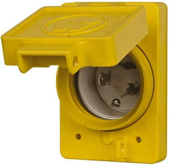 Value Collection - 125 VAC, 30 Amp, L5-30P NEMA, Self Grounding Receptacle - 2 Poles, 3 Wire, Male End, Yellow - Benchmark Tooling