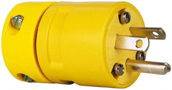 Value Collection - 277 VAC, 15 Amp, L7-15 NEMA, Straight, Ungrounded, Industrial Grade Connector - 2 Pole, 3 Wire, Rubber, Yellow - Benchmark Tooling