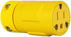 Value Collection - 125 VAC, 15 Amp, 5-15 NEMA, Straight, Ungrounded, Industrial Grade Connector - 2 Pole, 3 Wire, 1 Phase, Rubber, Yellow - Benchmark Tooling