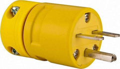 Value Collection - 250 VAC, 15 Amp, 6-16 NEMA, Straight, Ungrounded, Industrial Grade Plug - 2 Pole, 3 Wire, 1 Phase, Rubber, Yellow - Benchmark Tooling