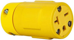 Value Collection - 250 VAC, 20 Amp, 6-20 NEMA, Straight, Ungrounded, Industrial Grade Connector - 2 Pole, 3 Wire, 1 Phase, Rubber, Yellow - Benchmark Tooling