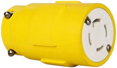 Value Collection - 125/250 VAC, 30 Amp, NonNEMA, Straight, Ungrounded, Industrial Grade Connector - 4 Pole, 4 Wire, 1 Phase, Rubber, Yellow - Benchmark Tooling