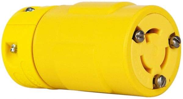 Value Collection - 125 VAC, 15 Amp, L5-15 NEMA, Straight, Ungrounded, Industrial Grade Connector - 2 Pole, 3 Wire, 1 Phase, Rubber, Yellow - Benchmark Tooling