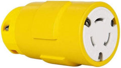 Value Collection - 125 VAC, 20 Amp, L5-20 NEMA, Straight, Ungrounded, Industrial Grade Connector - 2 Pole, 3 Wire, 1 Phase, Rubber, Yellow - Benchmark Tooling