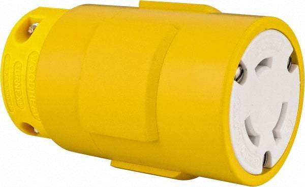 Value Collection - 277 VAC, 30 Amp, L7-30 NEMA, Straight, Ungrounded, Industrial Grade Connector - 2 Pole, 3 Wire, 1 Phase, Rubber, Yellow - Benchmark Tooling