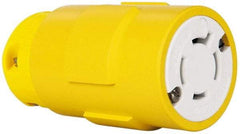 Value Collection - 125/250 VAC, 20 Amp, L14-20 NEMA, Straight, Ungrounded, Industrial Grade Connector - 3 Pole, 4 Wire, 1 Phase, Rubber, Yellow - Benchmark Tooling