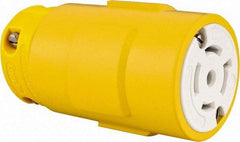 Value Collection - 277/480 VAC, 20 Amp, L22-20 NEMA, Straight, Self Grounding, Industrial Grade Connector - 4 Pole, 5 Wire, 3 Phase, Rubber, Yellow - Benchmark Tooling