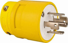 Value Collection - 120/208 VAC, 30 Amp, L21-30 NEMA, Straight, Ungrounded, Industrial Grade Plug - 4 Pole, 5 Wire, 3 Phase, Rubber, Yellow - Benchmark Tooling