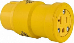 Woodhead Electrical - 1 Outlet, 125 VAC, 20 Amp, Yellow, Single Outlet Adapter - 5-20 NEMA Configuration, CSA Certified, CSA File LR6837, UL File E10176 - Benchmark Tooling