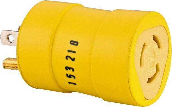 Woodhead Electrical - 1 Outlet, 125 VAC, 15 Amp, Yellow, Single Outlet Adapter - 5-15, L5-15 NEMA Configuration, CSA Certified, CSA File LR6837, UL File E10176, UL Listed - Benchmark Tooling