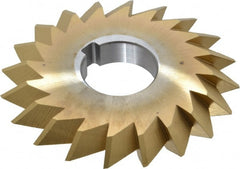 Made in USA - 4° 4" Cut Diam, 1/2" Cut Width, 1-1/4" Arbor, High Speed Steel Double-Angle Cutter - Benchmark Tooling